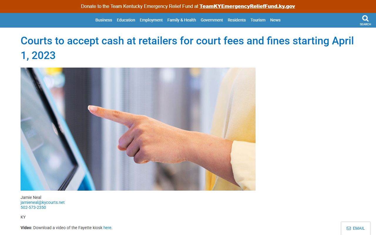 Greenup County court dockets Kentucky.gov ePay cash payment release
