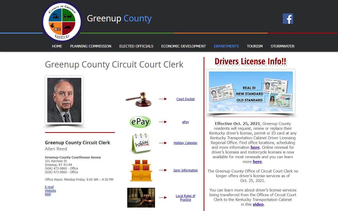Greenup County Circuit Clerk source for court records