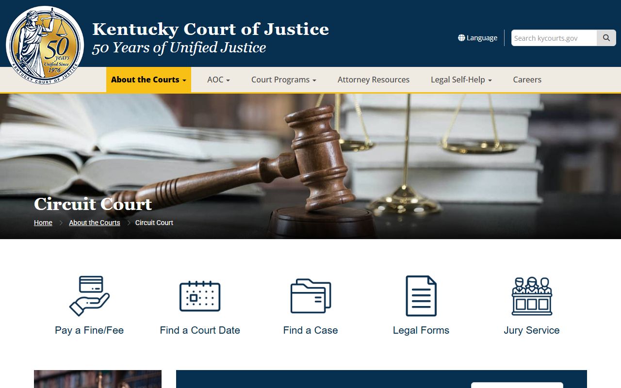 Kentucky Circuit Court page for Greenup County court records